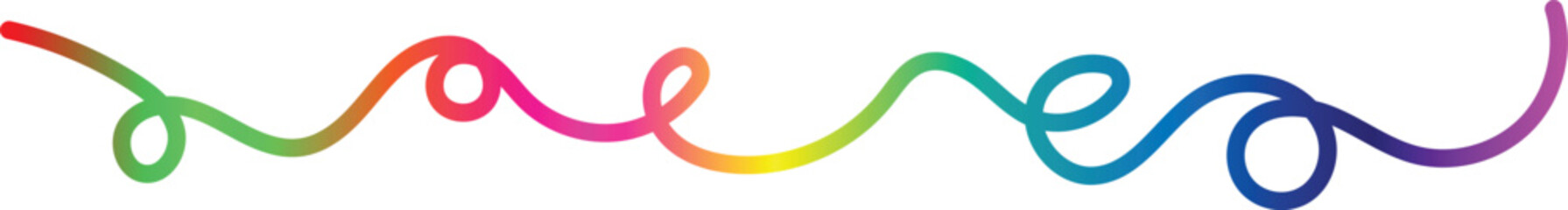 Vibrant rainbow colored wavy line vector graphic element for design © Provir