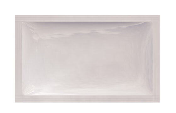 Blank white foil sachet pouch mockup