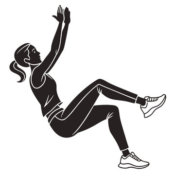 Woman performing a dip exercise on parallel bars with exercise strength training