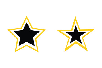 Fototapeta premium Shining black star icon in yellow star for brand recognition and customer loyalty programs, achievement