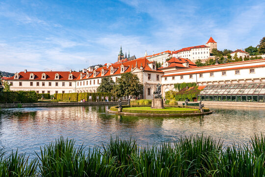 Wallenstein Palace and Garden with Prague Castle in background