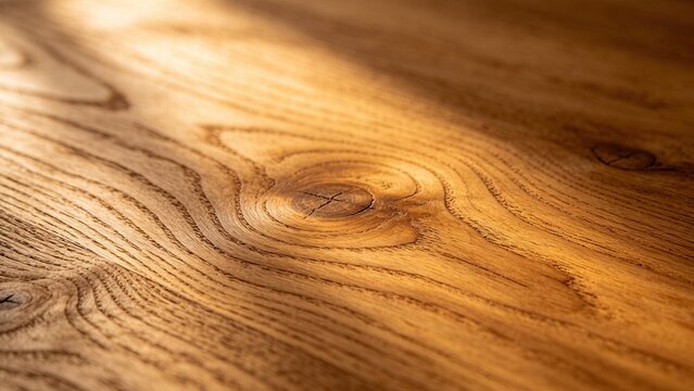 Sunlit wood tabletop with rich grain