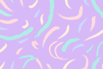 Obraz premium Pastel Abstract Brush Stroke Pattern with Soft Lavender Background and Colorful Curved Paint Marks