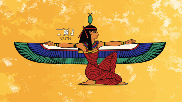 EGYPTIAN GODS Neith illustration