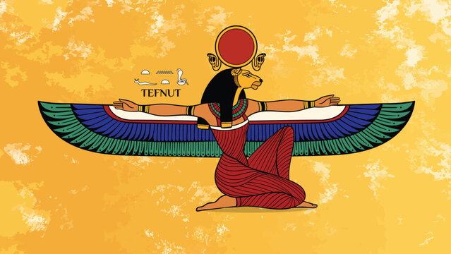 EGYPTIAN GODS Tefnut illustration