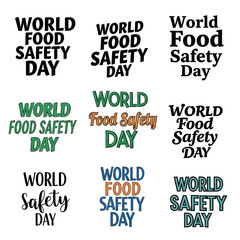 Obraz premium World Food Safety Day typography set, transparent background