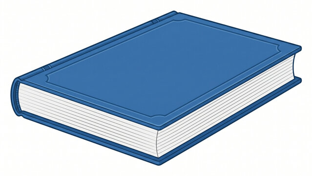 Blue Hardcover Book Isolated Illustration