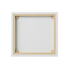 Fototapeta premium Blank rectangular artist's canvas panel, fine-grain woven texture, transparent gesso priming, sturdy wooden frame edge, clean neutral studio background, creative potential atmosphere