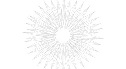 Obraz premium Abstract geometric starburst pattern, radial symmetry, delicate line art, minimalist design