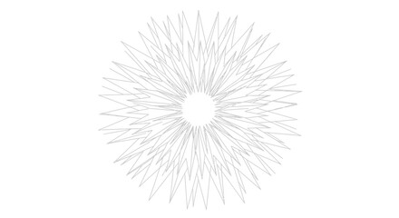 Fototapeta premium Abstract geometric starburst radial pattern on white background