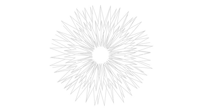 Abstract geometric starburst radial pattern on white background