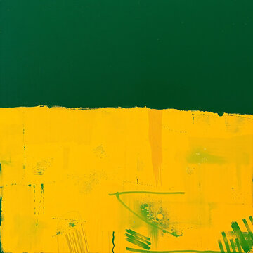abstract landscape dark emerald green ochre yellow block oil canvas texture artistic brush work rothko influence