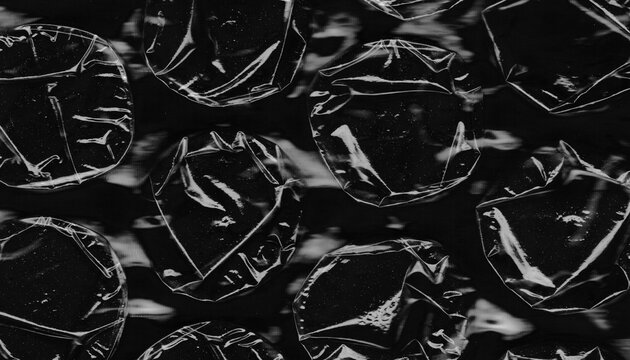 Black bubble wrap texture close up. Abstract protective packaging background ideal for shipping, logistics, design and industrial concepts.