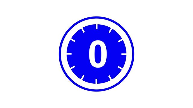 5 seconds countdown from five to zero (retro projector style). 5 second countdown timer with clock , digital circular animation from 5 to 0 seconds. 4k