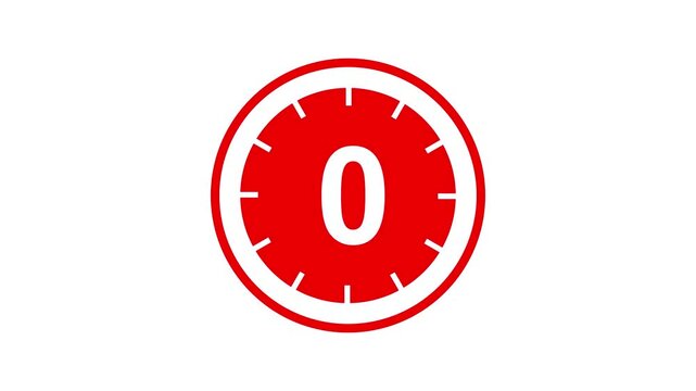 5 seconds countdown from five to zero (retro projector style). 5 second countdown timer with clock , digital circular animation from 5 to 0 seconds. 4k