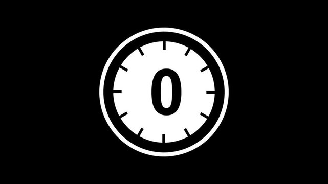 5 seconds countdown from five to zero (retro projector style). 5 second countdown timer with clock , digital circular animation from 5 to 0 seconds. 4k