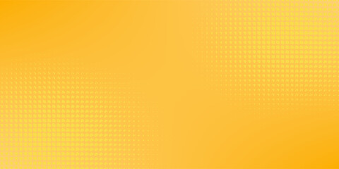 Fototapeta premium Yellow halftone pattern. Retro comic gradient background. Bright orange pixelated dotted texture overlay. Cartoon pop art faded gradient pattern. Vector backdrop for poster, banner, advertisement