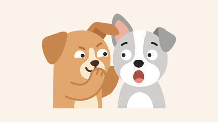 Obraz premium Two dogs share a secret outdoors