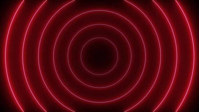 Radio signal, music visualization, and voice recording. 4k Abstract technology background, searching and connecting concept, Red neon sound waves seamless motion. 