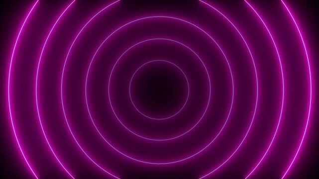 Radio signal, music visualization, and voice recording. 4k Abstract technology background, searching and connecting concept, Purple neon sound waves seamless motion. 