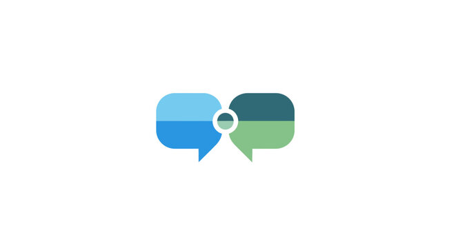 Speech bubbles communication symbol logo.