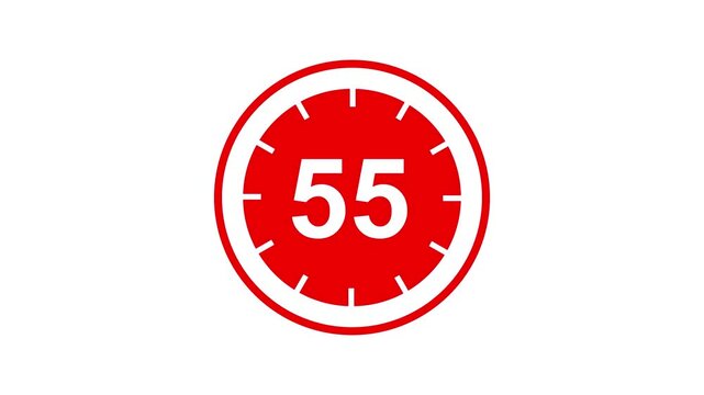 Countdown timer, circle countdown animation for special deal Promotions. Circle countdown timer 60 seconds animation from 60 to 0 seconds, 60 Seconds countdown timer in clock icon. 4k animation