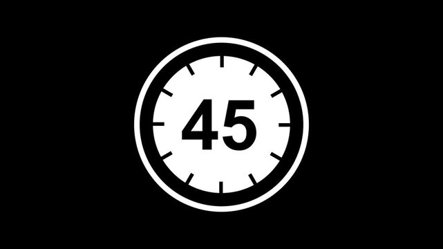 50 seconds simple countdown timer animation, Circle countdown timer 55 seconds animation from 50 to 0 seconds, 50 Seconds countdown timer, Countdown timer, circle countdown animation in clock icon. 