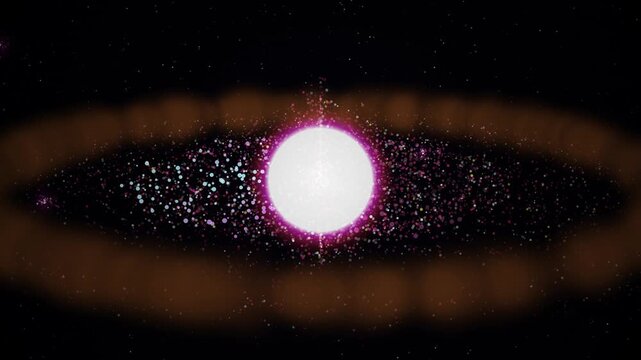Abstract Sombrero Galaxy Loop: Vibrant Pink Red Stellar Rotation