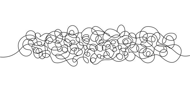 Abstract tangled line art on white background