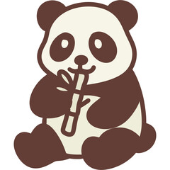 Chibi panda bamboo eater vector icons © 월 뉴