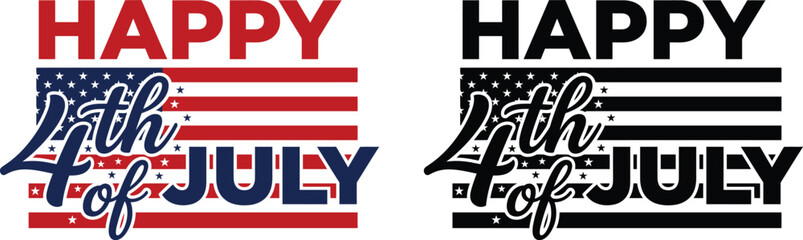 Happy 4th of july patriotic greeting cards with american flag design © MDMasud
