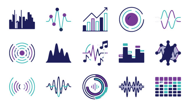 Data Visualization and Analytics Icons Set