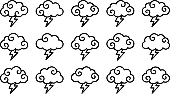 Black and white line collection of 15 speech bubble with question marks line speech bubbles symbols