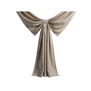 Elegant beige fabric swag drape with decorative texture as PNG element