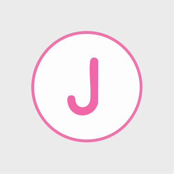 Pink Letter J Inside a Circle