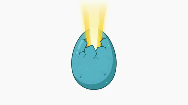 Alien Egg with Cracked Shell and Glowing Light Burst, Sci‑fi Concept for Innovation, Ai Growth, Startup Technology, and Automation Ideas