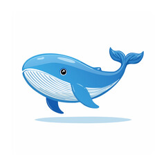 Obraz premium Blue whale vector illustration isolated