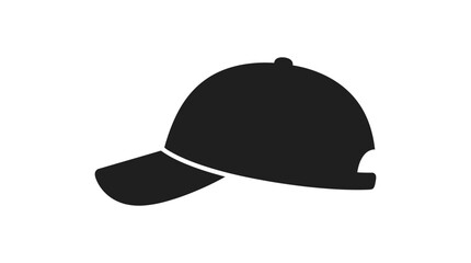 Fototapeta premium Baseball Cap Silhouette On White Background hat