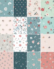 Obraz premium Vintage Floral Patterns Collection for Textiles