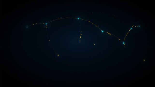 Glowing constellation map, starry night sky, astronomy background, celestial navigation