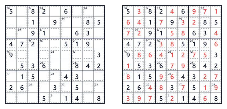 Sudoku puzzle 9x9 hard level for adults printable with answers A4