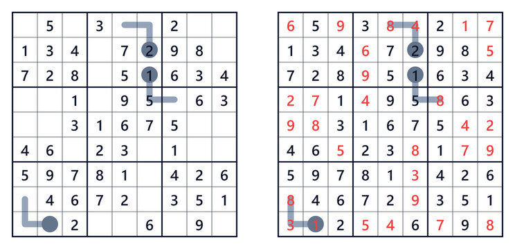Sudoku puzzle 9x9 easy for adults printable with answers A4