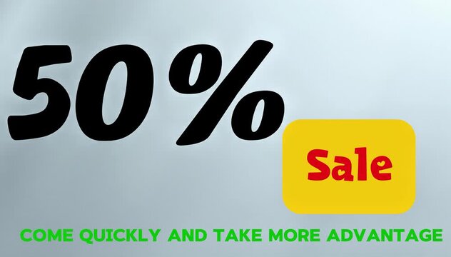 50 Percent Sale Discount Offer Animation | Big Sale Promotion Background