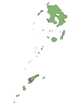 Outline Vector Map of Kagoshima Prefecture of Japan