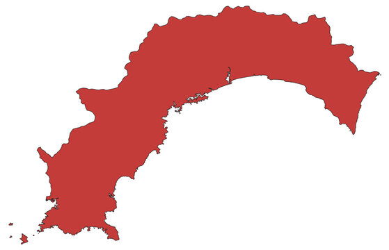 Outline Vector Map of Kochi Prefecture of Japan