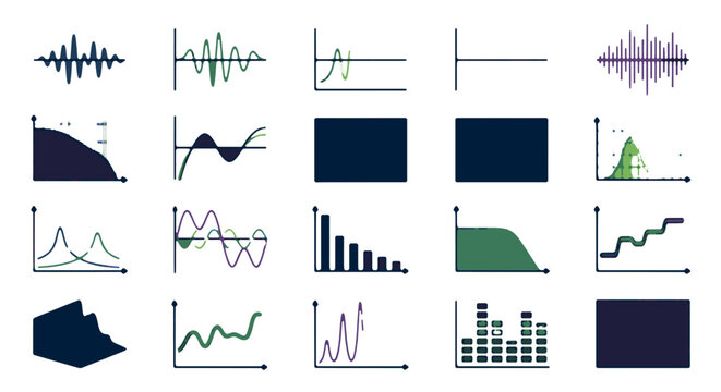 Collection of Data Visualization and Statistical Graph Icons