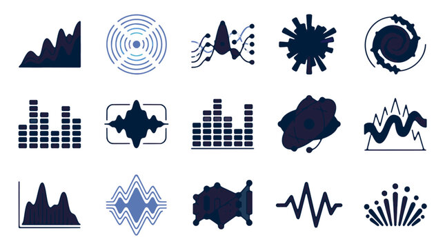 Collection of Data Science and Audio Visualization Icons