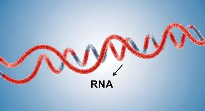 RNA single strand molecule structure 3D scientific illustration of polio virus