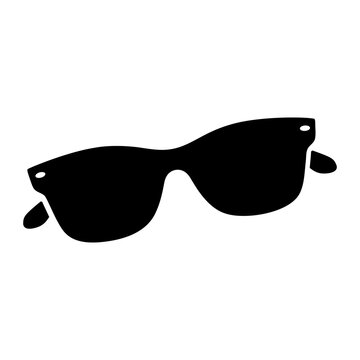 Minimalist black sunglasses graphic for summer style, beach holidays, and bright outdoor adventures