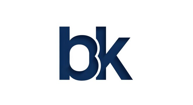 Stylized dark blue 'bk' monogram logo on a clean white background, representing a brand or company initials.